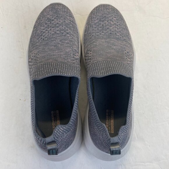 Skechers GO WALK Flex Knit Dark Gray Comfort Running Shoes Womens Size 10 - Picture 6 of 12